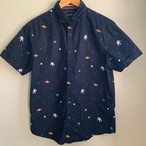 Denim & Flower Men’s Shirt - Space Theme